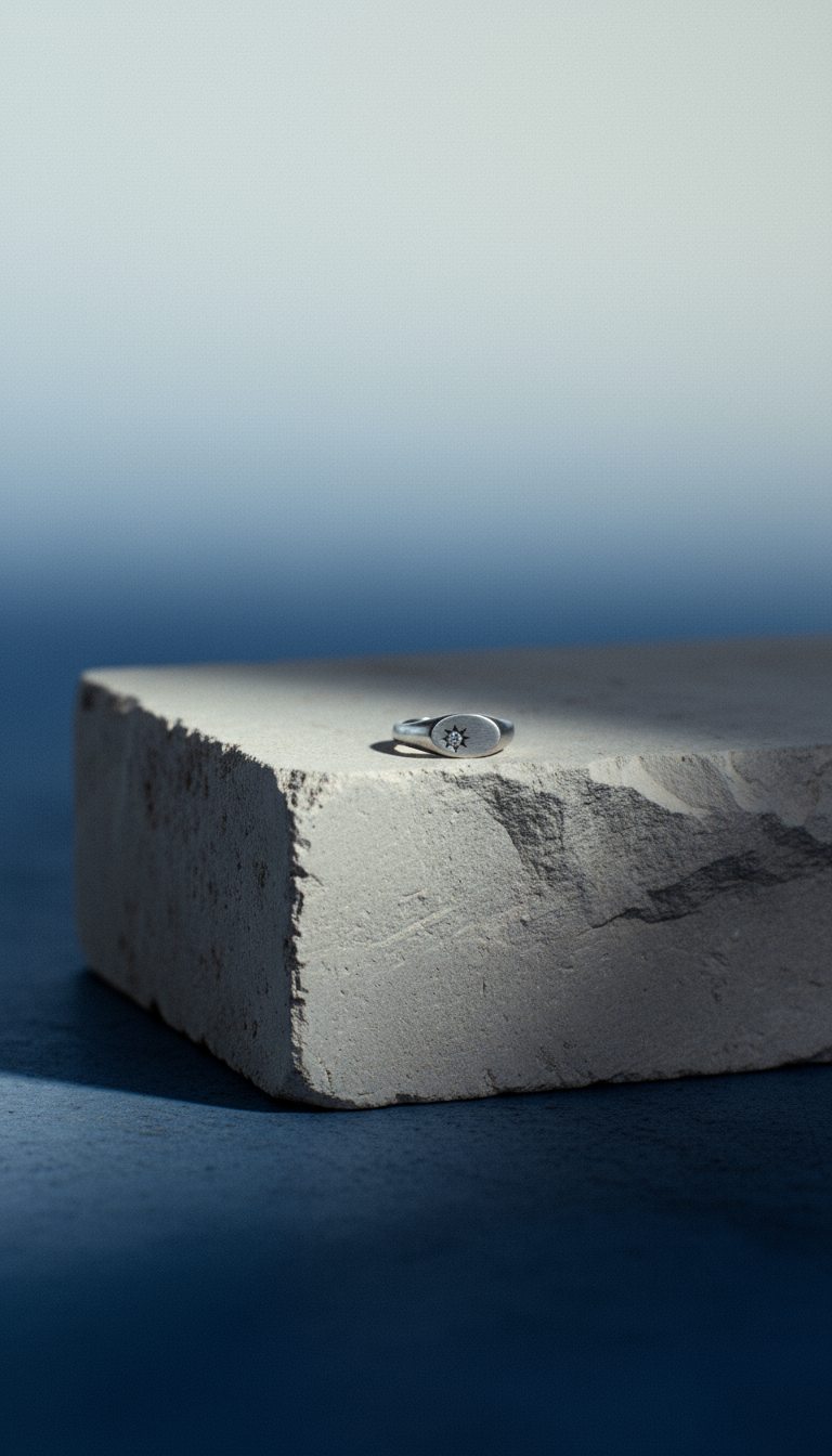 Beacon - טבעת חותם - כסף