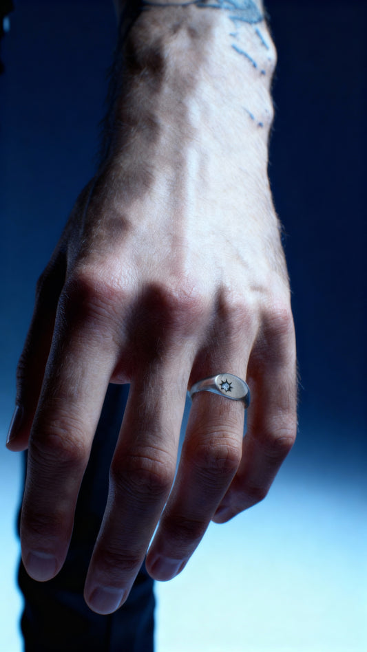 Beacon - טבעת חותם - כסף